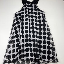 Load image into Gallery viewer, Girls Tilii, lined lightweight black &amp; white party dress, GUC, size 10, L: 70cm