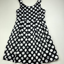 Load image into Gallery viewer, Girls Target, lined black &amp; white spot party dress, FUC, size 9, L: 67cm