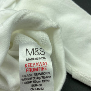 unisex M&S, soft cotton bodysuit / romper, GUC, size 0000,  