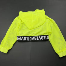 Load image into Gallery viewer, Girls fluoro, mesh cropped hooded top, EUC, size 3,  