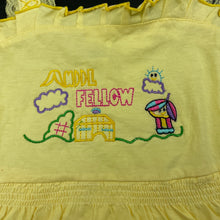 Load image into Gallery viewer, Girls Yellow Hippo, lightweight cotton summer dress, EUC, size 1, L: 42cm