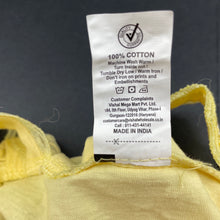 Load image into Gallery viewer, Girls Yellow Hippo, lightweight cotton summer dress, EUC, size 1, L: 42cm