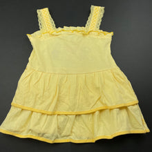 Load image into Gallery viewer, Girls Yellow Hippo, lightweight cotton summer dress, EUC, size 1, L: 42cm