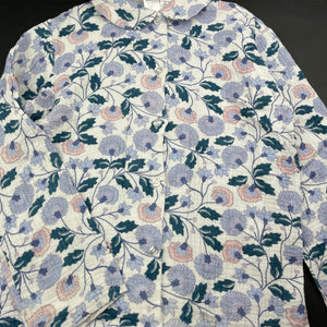Girls Anko, floral crinkle cotton pyjama top, EUC, size 10,  