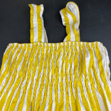 Load image into Gallery viewer, Girls Zara, yellow &amp; white stripe casual summer dress, GUC, size 11-12, L: 72cm