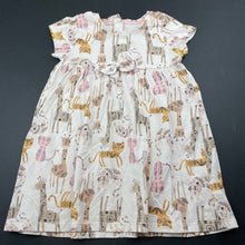 Load image into Gallery viewer, Girls Mothercare, cotton casual dress, jungle animals, GUC, size 1, L: 43cm
