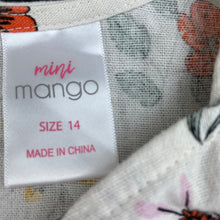 Load image into Gallery viewer, Girls Mango, floral linen blend ruffle top, EUC, size 14,  