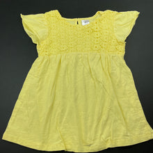 Load image into Gallery viewer, Girls Target, yellow cotton top, floral lace detail, EUC, size 6,  