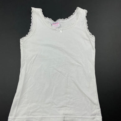 Girls Mango, white singlet top, FUC, size 6,  