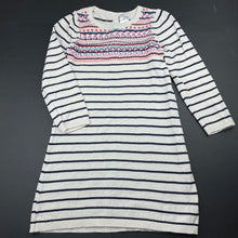 Load image into Gallery viewer, Girls Target, embroidered knitted cotton long sleeve dress, FUC, size 5, L: 58cm