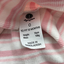 Load image into Gallery viewer, Girls Dymples, pink stripe organic cotton blend top, EUC, size 0,  