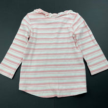 Load image into Gallery viewer, Girls Dymples, pink stripe organic cotton blend top, EUC, size 0,  