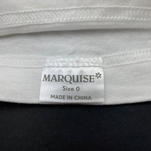 Load image into Gallery viewer, unisex Marquise, white cotton singlet top, EUC, size 0,  