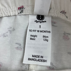 Girls Dymples, floral stretchy leggings / bottoms, EUC, size 1,  
