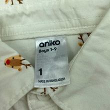 Load image into Gallery viewer, Boys Anko, Christmas cotton short sleeve shirt, EUC, size 1,  