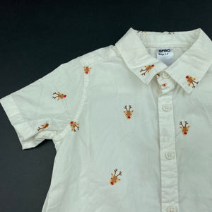 Boys Anko, Christmas cotton short sleeve shirt, EUC, size 3,  
