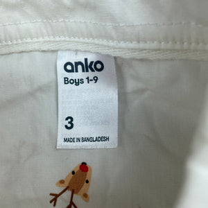 Boys Anko, Christmas cotton short sleeve shirt, EUC, size 3,  