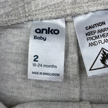 Load image into Gallery viewer, unisex Anko, grey pyjama pants / bottoms, elasticated, GUC, size 2,  