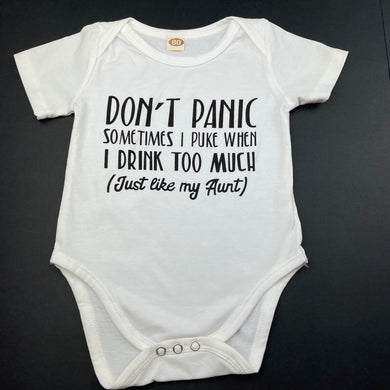 unisex white, bodysuit / romper, GUC, size 0,  