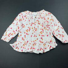Load image into Gallery viewer, Girls Anko, floral crinkle cotton long sleeve top, GUC, size 1,  