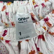 Load image into Gallery viewer, Girls Anko, floral crinkle cotton long sleeve top, GUC, size 1,  