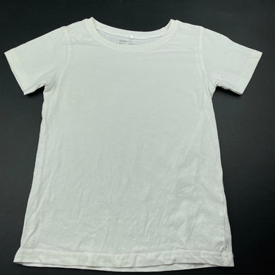 Boys Anko, white cotton t-shirt / top, GUC, size 7,  