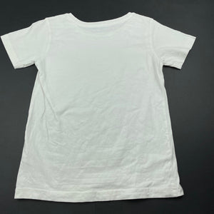 Boys Anko, white cotton t-shirt / top, GUC, size 7,  