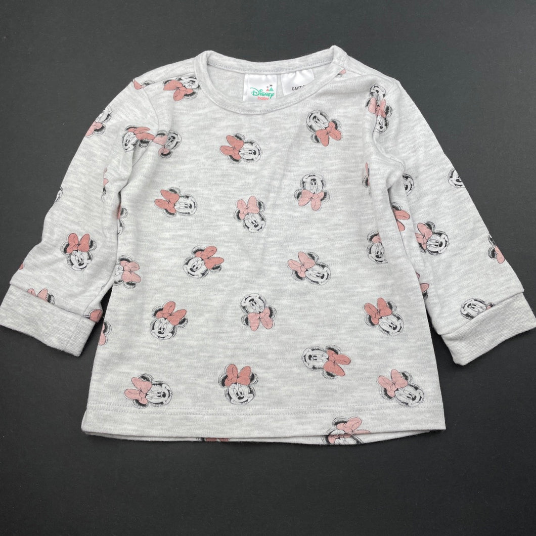 Girls Disney, Minnie Mouse soft feel long sleeve top, EUC, size 00,  