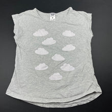 Load image into Gallery viewer, Girls Emerson, grey marle cotton top, clouds, FUC, size 6,  