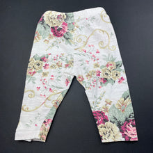 Load image into Gallery viewer, Girls Designer Kidz, floral leggings / bottoms, elasticated, GUC, size 00,  