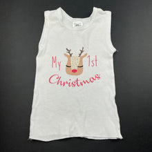 Load image into Gallery viewer, unisex Baby Berry, cotton Christmas singlet top, GUC, size 00,  