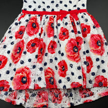 Load image into Gallery viewer, Girls Flapdoodles, lined floral party dress, GUC, size 6, L: 55cm at front