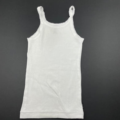 Girls Bonds, white cotton singlet top, GUC, size 6,  