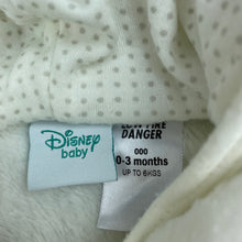 Load image into Gallery viewer, Girls Disney, Bambi Thumper soft fleece hooded romper, EUC, size 000,  