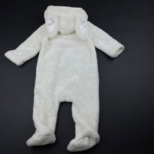 Load image into Gallery viewer, Girls Disney, Bambi Thumper soft fleece hooded romper, EUC, size 000,  
