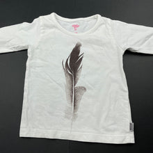 Load image into Gallery viewer, Girls Osh Kosh, white cotton long sleeve top, feather, GUC, size 00,  