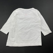 Load image into Gallery viewer, Girls Osh Kosh, white cotton long sleeve top, feather, GUC, size 00,  