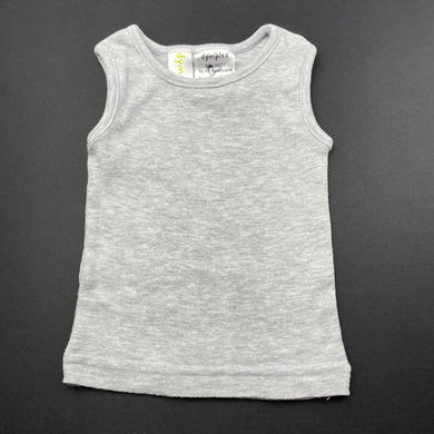unisex Dymples, grey marle singlet top, GUC, size 0000,  