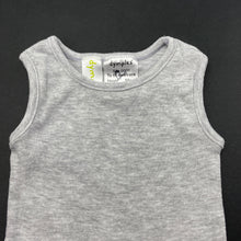 Load image into Gallery viewer, unisex Dymples, grey marle singlet top, GUC, size 0000,  