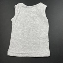 Load image into Gallery viewer, unisex Dymples, grey marle singlet top, GUC, size 0000,  