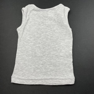 unisex Dymples, grey marle singlet top, GUC, size 0000,  