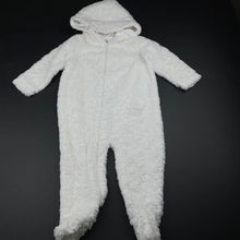 Load image into Gallery viewer, unisex Target, soft faux fur zip coverall / romper, EUC, size 1,  