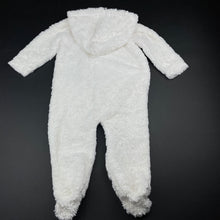 Load image into Gallery viewer, unisex Target, soft faux fur zip coverall / romper, EUC, size 1,  