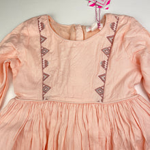 Load image into Gallery viewer, Girls Pumpkin Patch, cotton lined emmbroidered long sleeve dress, NEW, size 6, L: 61cm