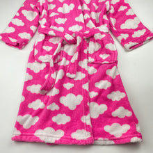 Load image into Gallery viewer, Girls Neon, fleece hooded dressing gown / bath robe, L: 66cm, FUC, size 4,  
