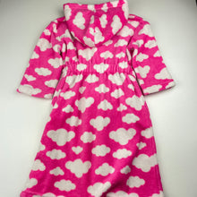 Load image into Gallery viewer, Girls Neon, fleece hooded dressing gown / bath robe, L: 66cm, FUC, size 4,  