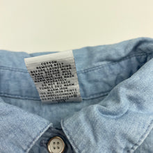 Load image into Gallery viewer, Girls Target, chambray cotton long sleeve shirt dress, FUC, size 7, L: 63cm at front