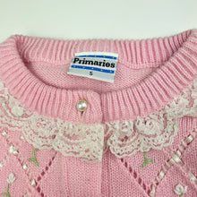 Load image into Gallery viewer, Girls Primaries, vintage style knitted cardigan, GUC, size 5,  