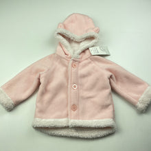 Load image into Gallery viewer, Girls Baby Patch, pink polar fleece hooded jacket, NEW, size 00,  