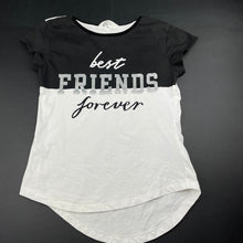 Load image into Gallery viewer, Girls H&amp;M, black &amp; white cotton t-shirt / top, EUC, size 9-10,  